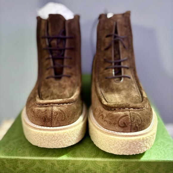 BRAND NEW AUTHENTIC Menen GG Suede Lace-Up Boots main image 8